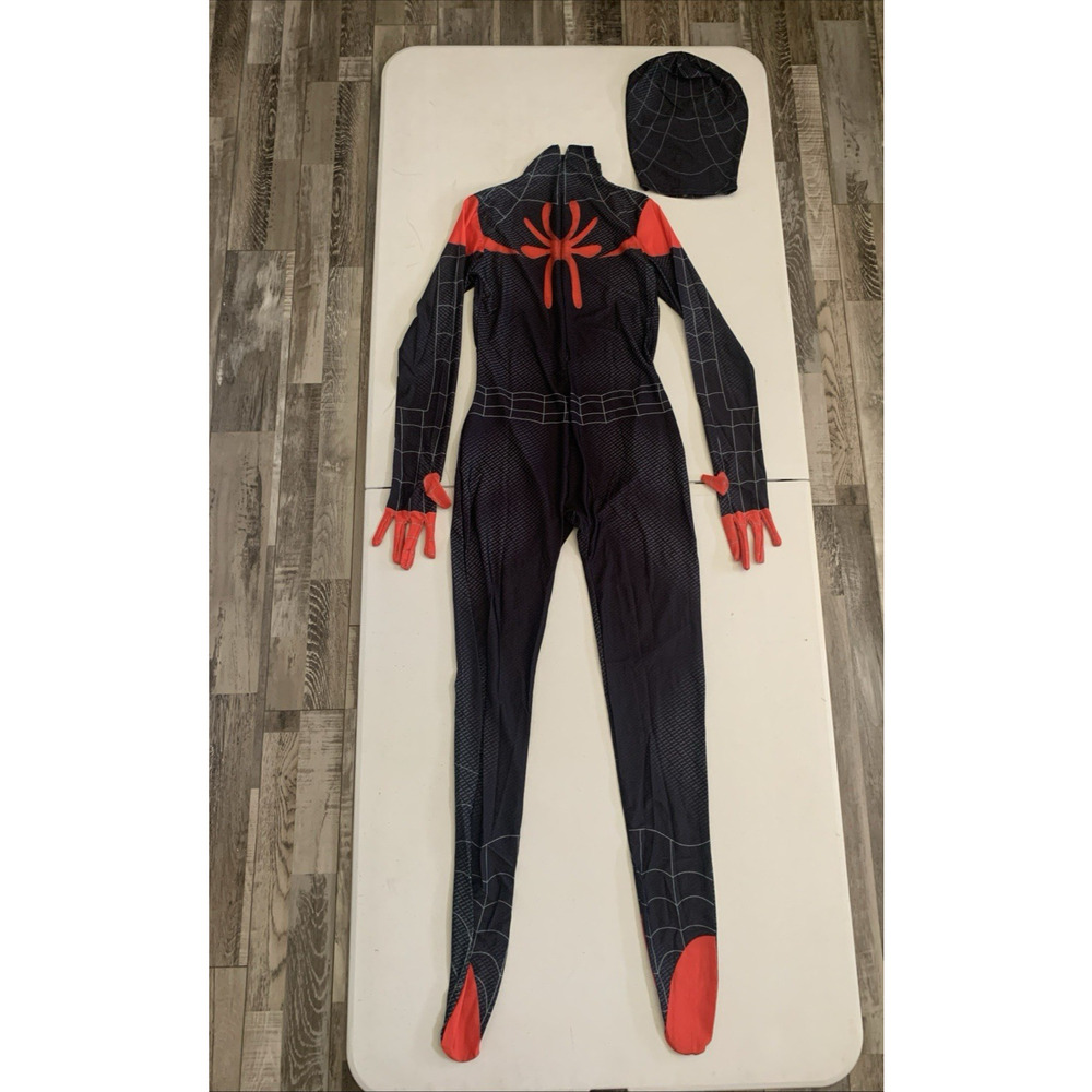 Spiderman Sz L Into the SpiderVerse Miles Morales Jumpsuit Adult Cosplay Costume - Picture 2 of 16